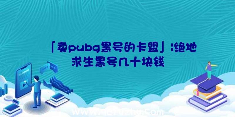 「卖pubg黑号的卡盟」|绝地求生黑号几十块钱